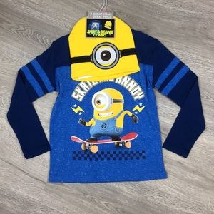 🎄5/$30 Despicable Me Shirt & Beanie Set boys